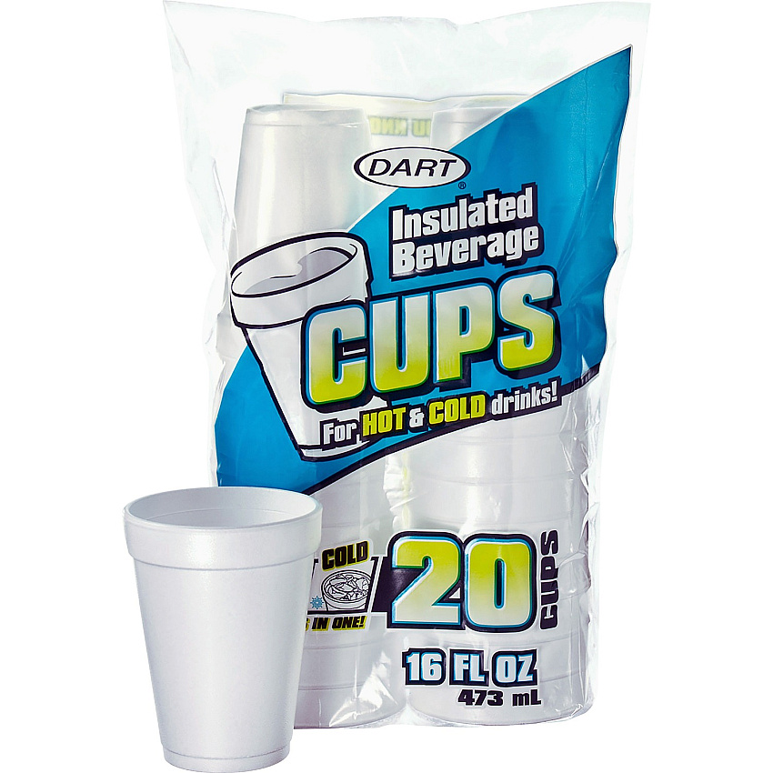 Dart 16 oz Insulated Foam Cups (DCC16FP20)