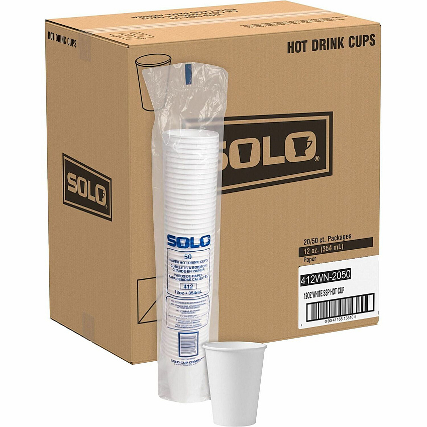 Solo 12 oz Disposable Hot Cups (SCC412WN2050)