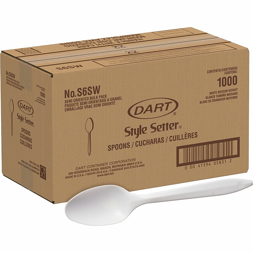 Solo Cup Medium Weight Polypropylene Teaspoons (SCCS6SW)
