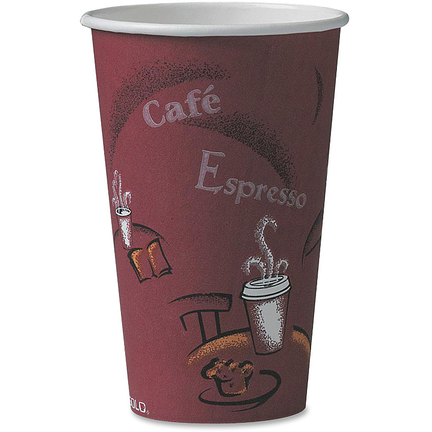 Solo 16 oz Bistro Design Disposable Paper Cups (SCC316SI0041CT)