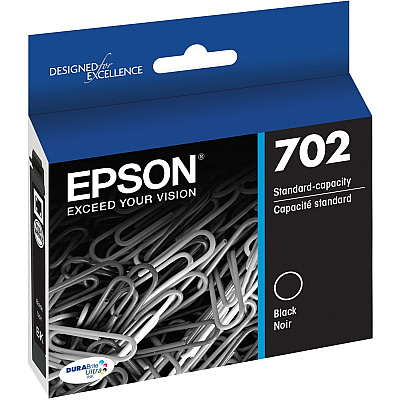 Epson DURABrite Ultra T702 Original Standard Yield Inkjet Ink Cartridge - Black - 1 Each (EPST702120S)