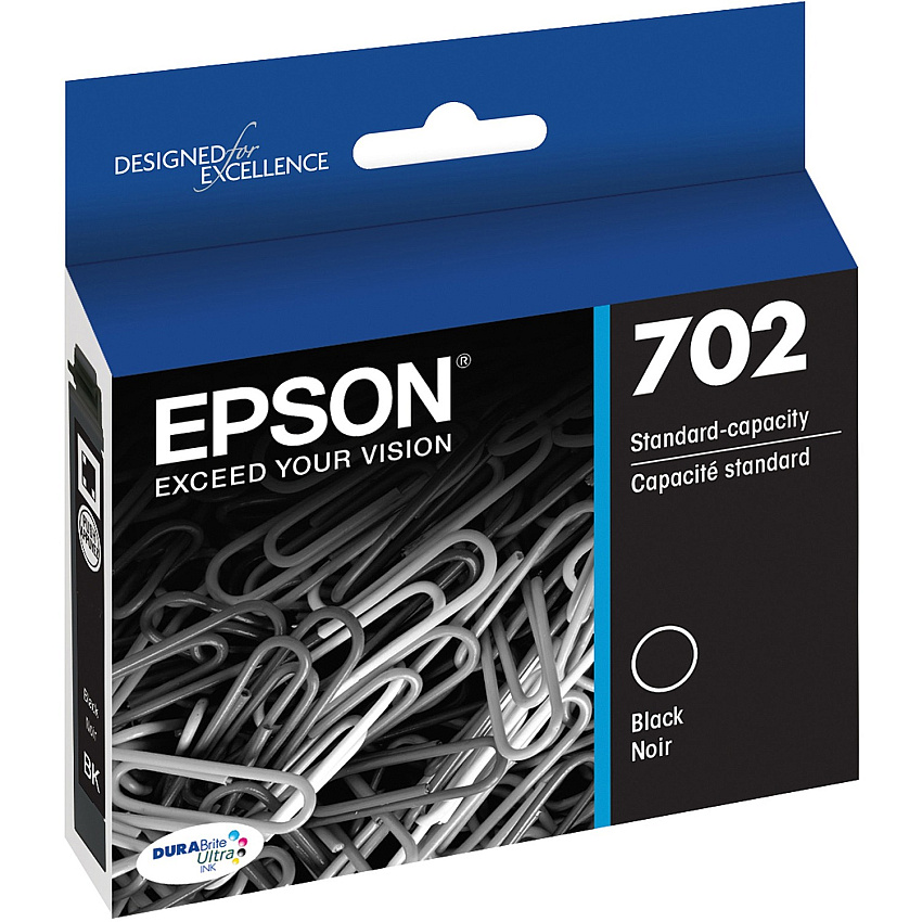 Epson DURABrite Ultra T702 Original Standard Yield Inkjet Ink Cartridge - Black - 1 Each (EPST702120S)