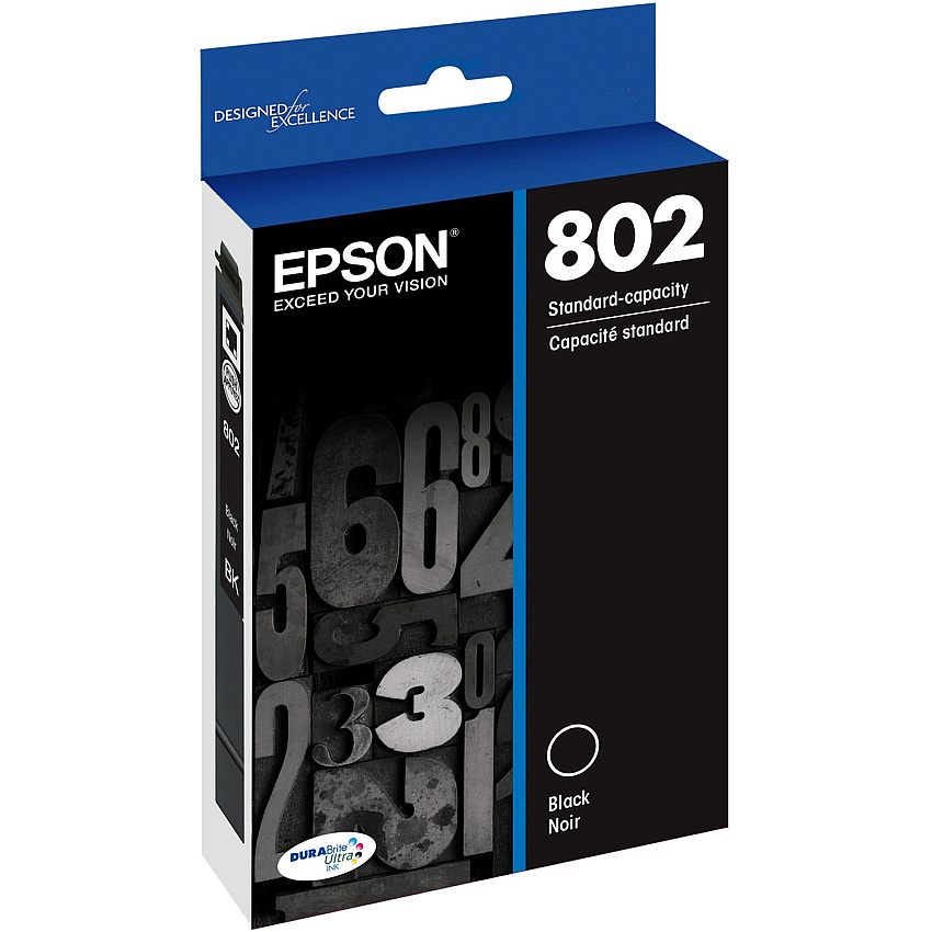 Epson DURABrite Ultra 802 Original Inkjet Ink Cartridge - Black - 1 Each (EPST802120S)