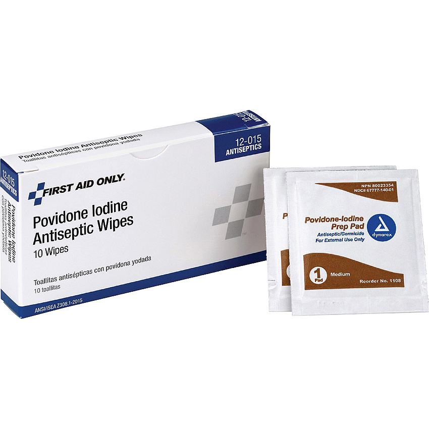First Aid Only Povidone Iodine Antiseptic Wipes (FAO12015)
