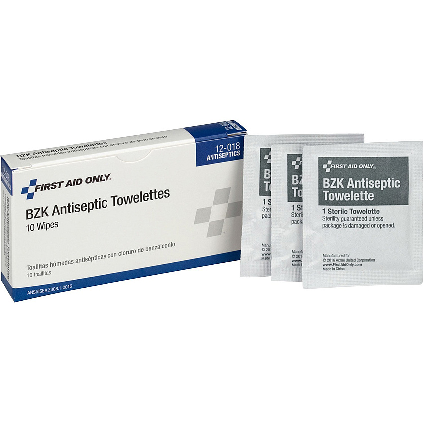 First Aid Only BZK Antiseptic Towelettes (FAO12018)