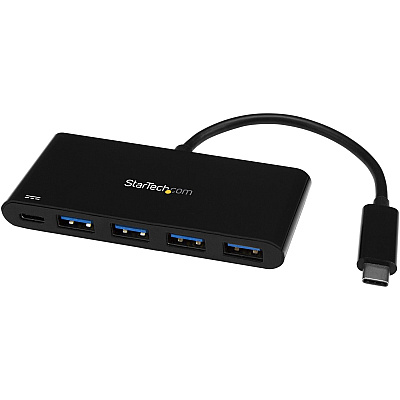StarTech 4 Port Usb C Hub With Power Delivery - Usb-c To 4x Usb-a - Usb 3.0 Hub (5gbps) (HB30C4AFPD)