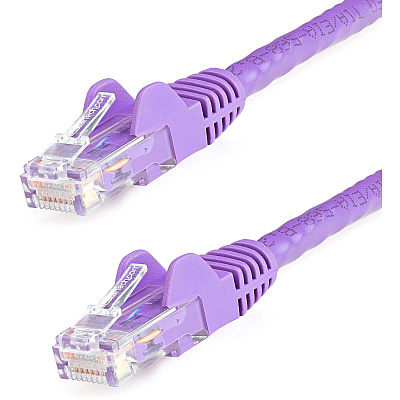 StarTech 2ft Cat6 Ethernet Cable Purple 100w Poe (N6PATCH2PL)