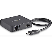 StarTech Usb C Adapter - Usb-c Multiport Adapter For Laptops - 4k Hdmi - Gbe - Usb-c - Usb-a - Usb 3.0 - Mobile Laptop Dock - Thunderbolt 3 Port Compatible (DKT30CHD)