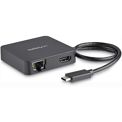 StarTech Usb C Adapter - Usb-c Multiport Adapter For Laptops - 4k Hdmi - Gbe - Usb-c - Usb-a - Usb 3.0 - Mobile Laptop Dock - Thunderbolt 3 Port Compatible (DKT30CHD)