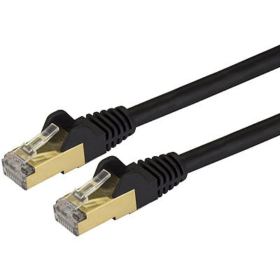 StarTech 9 Ft Cat6a Ethernet Cable - Stp Black (C6ASPAT9BK)