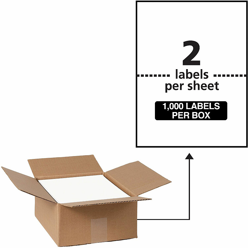 Avery 5-1/2" x 8-1/2" Labels, Ultrahold, 1,000 Labels (AVE95526)