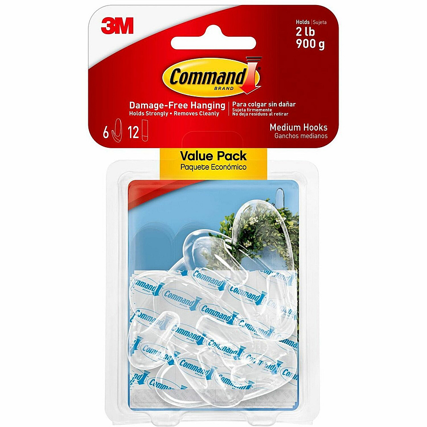 Command Medium Hooks (MMM17091CLR6ES)