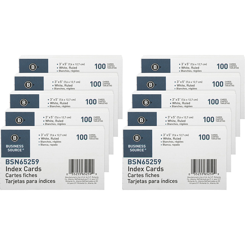 Business Source Ruled Index Cards (BSN65259BX)