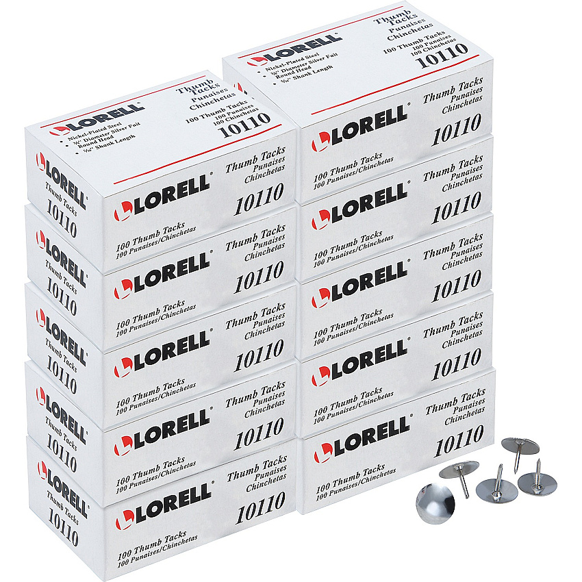 Lorell 5/16" Long Thumb Tacks (LLR10110BX)