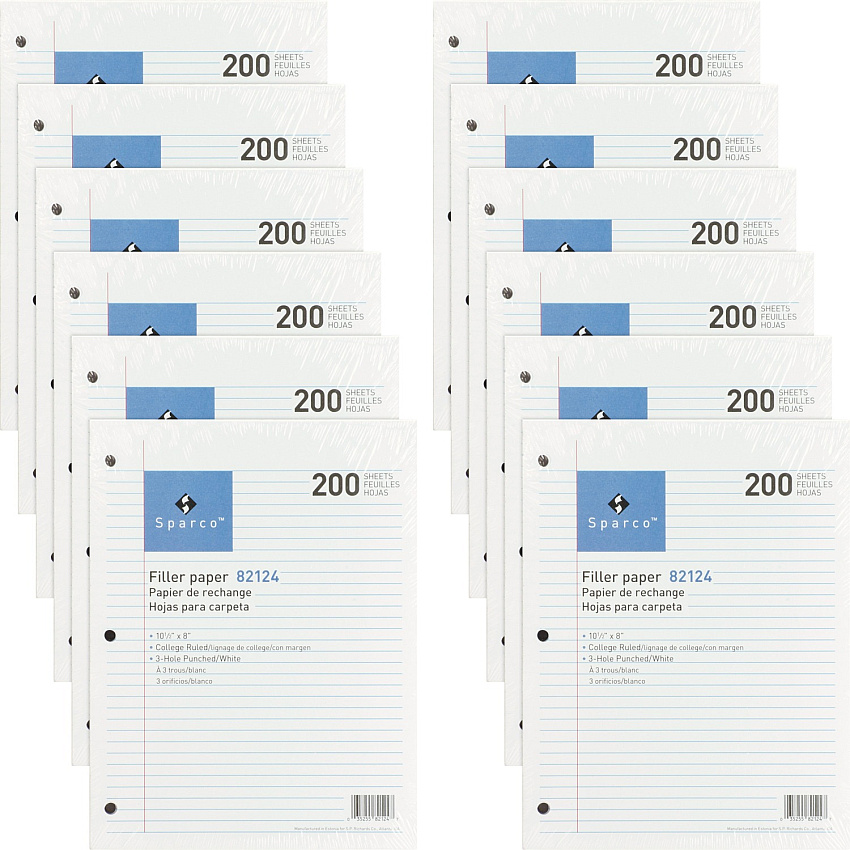Sparco 3-hole Punched Filler Paper (SPR82124BD)