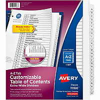 Avery Extra Wide A-Z Tabs Ready Index Dividers (AVE11166)