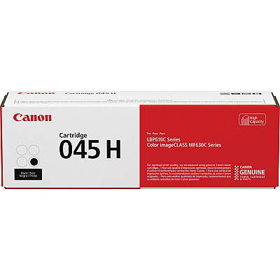 Canon 045H Original High Yield Laser Toner Cartridge - Black - 1 Each (CNMCRTDG045HBK)