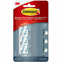 Command Round Cord Clips with Clear Strips (MMM17017CLRES)