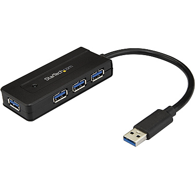 StarTech 4 Port Usb 3.0 Hub (5gbps) - Mini Hub With Charge Port - Includes Power Adapter (ST4300MINI)