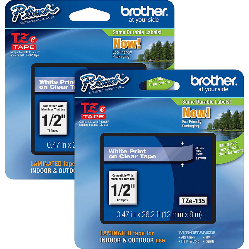 Brother P-touch TZe Laminated Tape Cartridges (BRTTZE135BD)