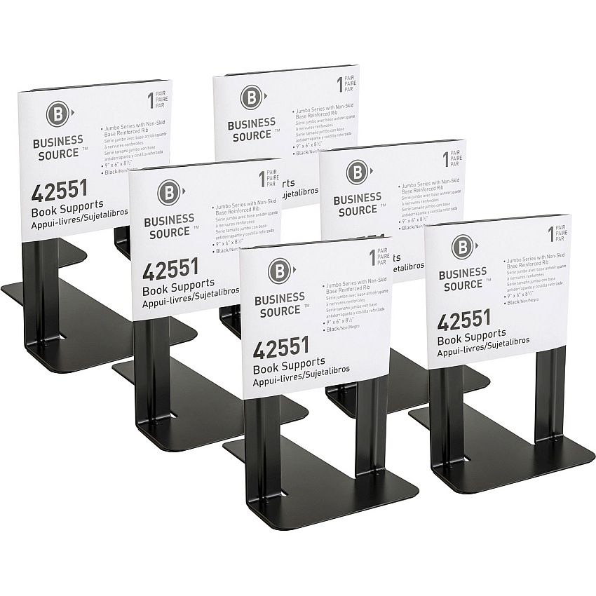 Business Source Heavy-gauge Steel Book Supports (BSN42551BX)