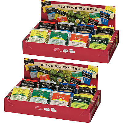 Bigelow Assorted Flavor Herbal Tea, Black Tea, Green Tea Bag (BTC10568BD)