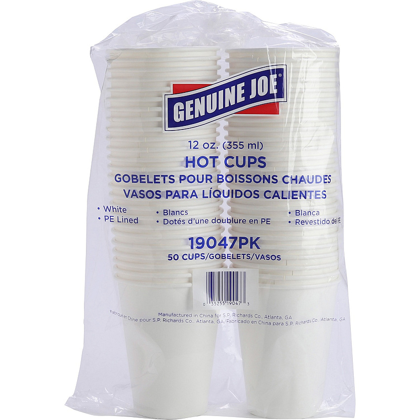 Genuine Joe 12 oz Disposable Hot Cups (GJO19047BD)