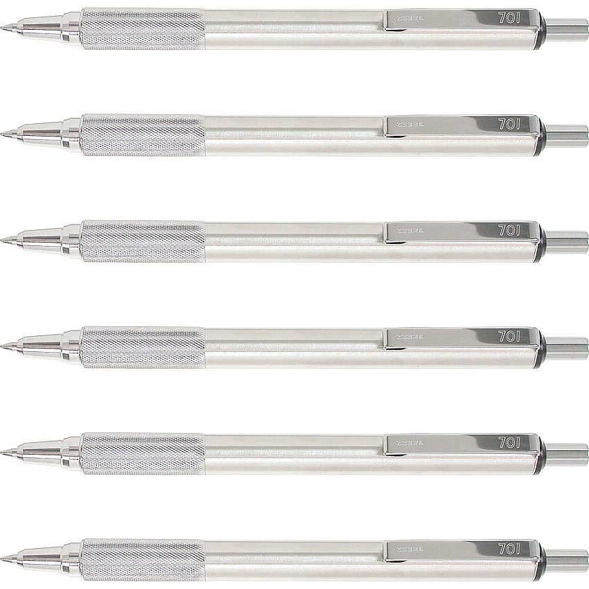Zebra STEEL 7 Series F-701 Retractable Ballpoint Pen (ZEB29411BX)