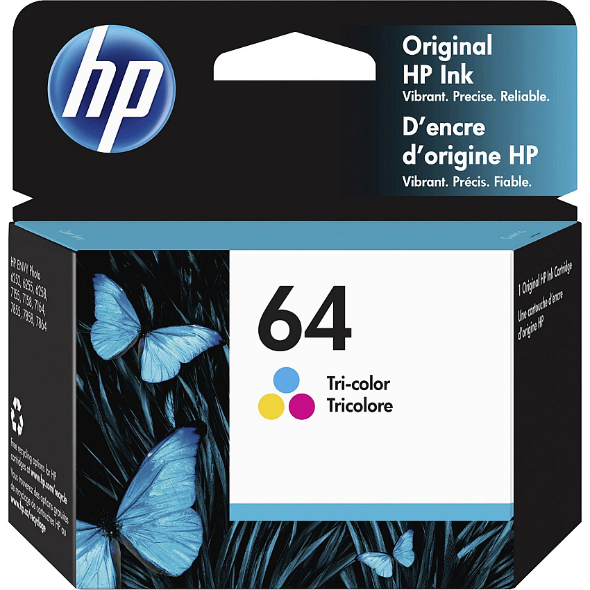 HP 64 (HEWN9J89AN) Original Inkjet Ink Cartridge - Tri-color - 1 Each