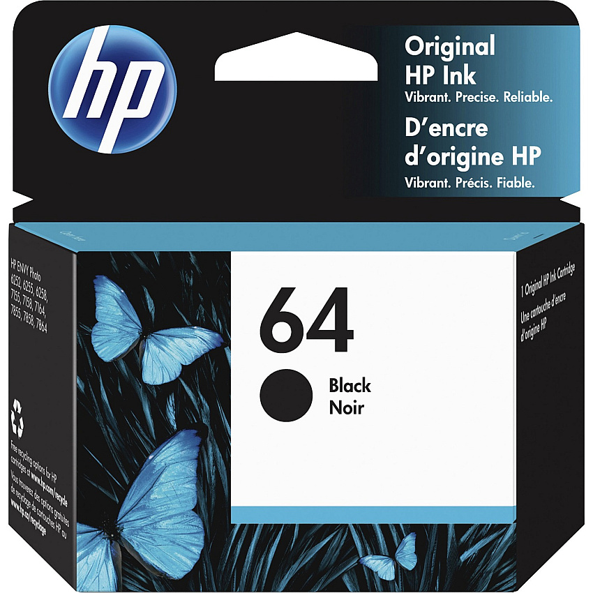 HP 64 (HEWN9J90AN) Original Inkjet Ink Cartridge - Black - 1 Each