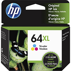 HP 64XL (HEWN9J91AN) Original High Yield Inkjet Ink Cartridge - Tri-color - 1 Each
