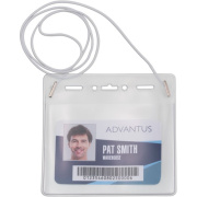Advantus Horizontal ID Card Holder with Neck Cord (97098)