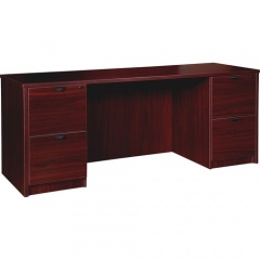 Lorell Prominence 2.0 Mahogany Laminate Double-Pedestal Desk - 2-Drawer (PC2466MY)