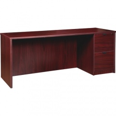 Lorell Prominence 2.0 Mahogany Laminate Right-Pedestal Credenza - 2-Drawer (PC2472RMY)