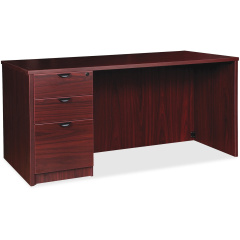 Lorell Prominence 2.0 Mahogany Laminate Box/Box/File Left-Pedestal Desk - 3-Drawer (PD3672LSPMY)