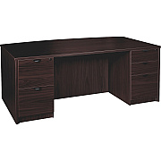 Lorell Prominence 2.0 Bowfront Double-Pedestal Desk (LLRPD4272DPES)