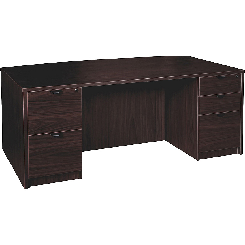 Lorell Prominence 2.0 Bowfront Double-Pedestal Desk (LLRPD4272DPES)