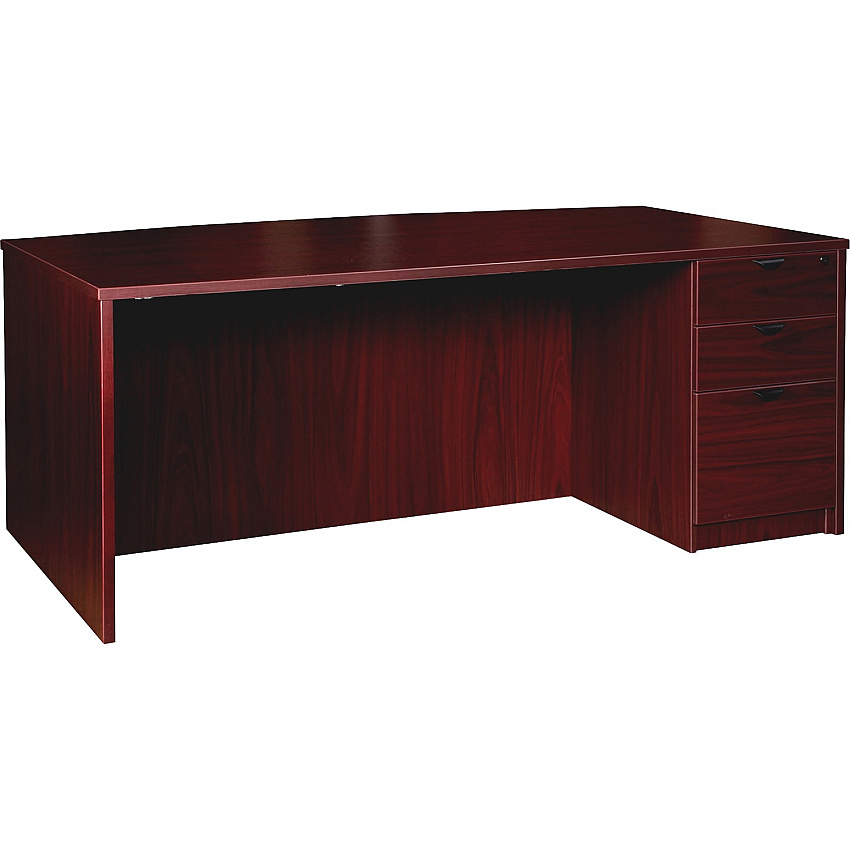 Lorell Prominence 2.0 Bowfront Right-Pedestal Desk (LLRPD4272RSPMY)