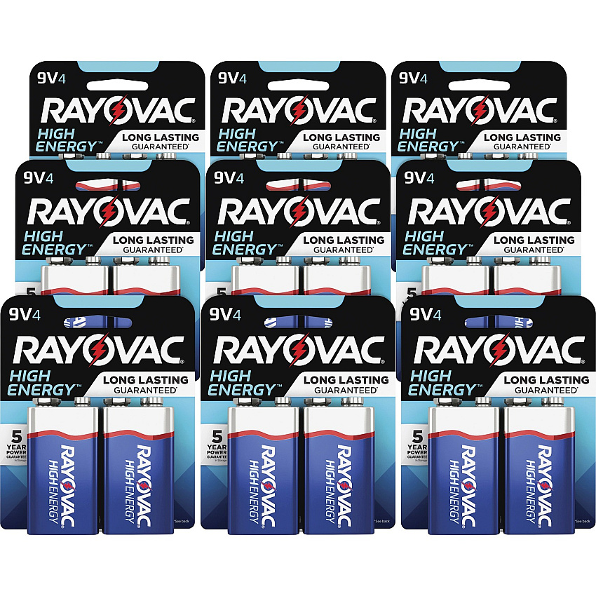 Rayovac High-Energy Alkaline 9-Volt Battery 4-Packs (RAYA16044TKCT)