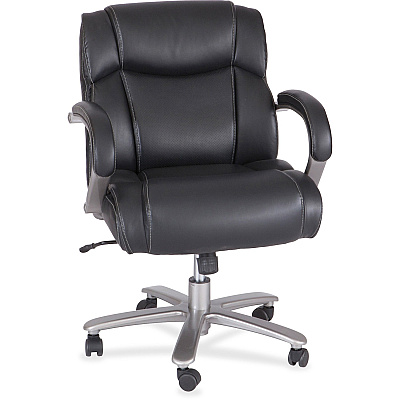 Safco Big & Tall Leather Mid-Back Task Chair (SAF3504BL)