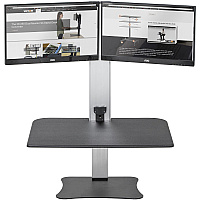 Victor High Rise Electric Dual Monitor Standing Desk Workstation (VCTDC450)