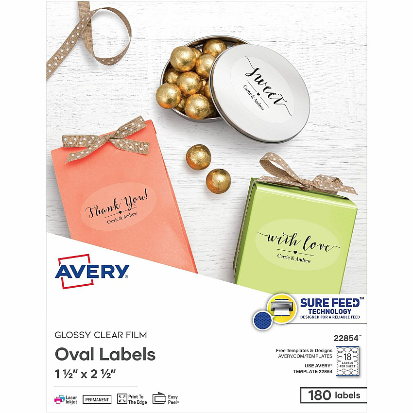 Avery Sure Feed Glossy Labels (AVE22854)
