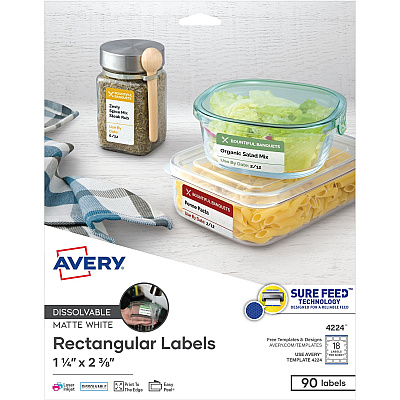 Avery Dissolvable Rectangle Labels (AVE4224)