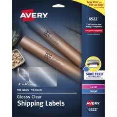 Avery Easy Peel High Gloss Clear Mailing Labels (6522)