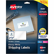 Avery Shipping Labels, Glossy White, 2" x 4" , 250 Total (AVE6528)