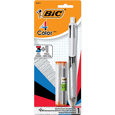 BIC 4-Color 3+1 Ball Pen and Pencil, Assorted Inks, 1 Pack (BICMMLP1AST)