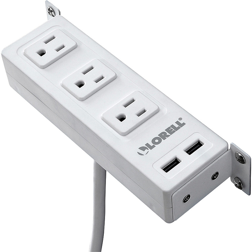 Lorell Under Desk AC Power Center with USB Charger (LLR33996)