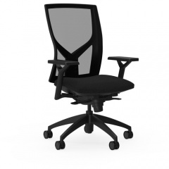 Lorell High-Back Mesh Chairs with Fabric Seat (83109)