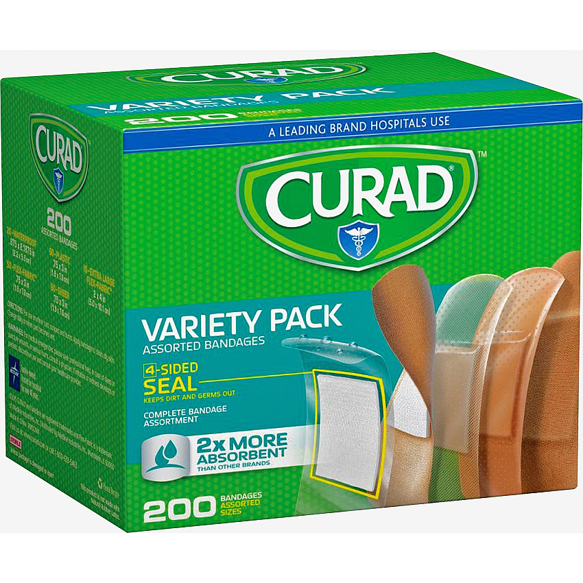 Curad Variety Pack 4-sided Seal Bandages (MIICUR0800RB)