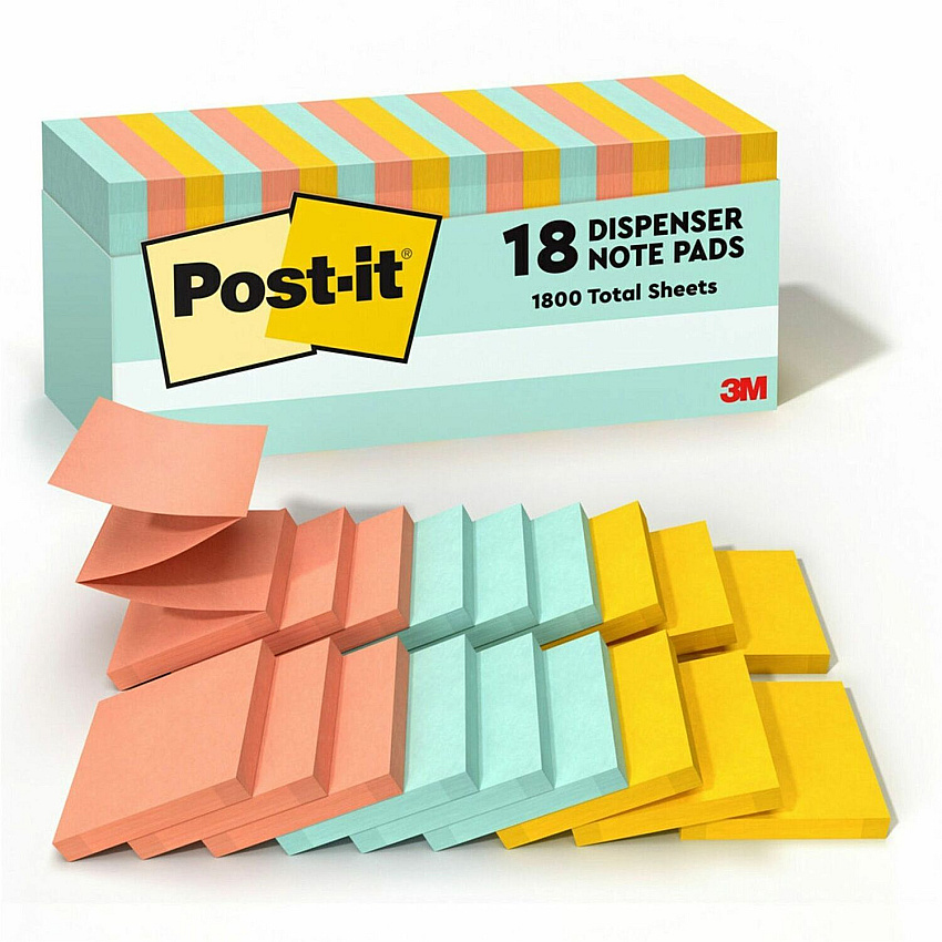 Post-it Dispenser Notes - Beachside Cafe Color Collection (MMMR33018APCP)